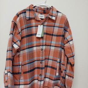 Goodfellow & Co, Men's Heavyweight Striped Flaneel Button - Up Shirt Size L